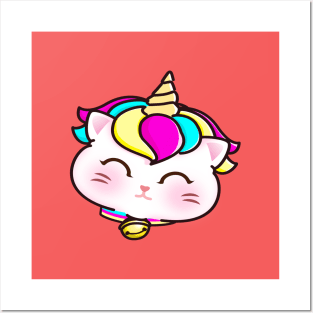 unicorn kitten cute unicorn cat unicat doodle style kitty Posters and Art